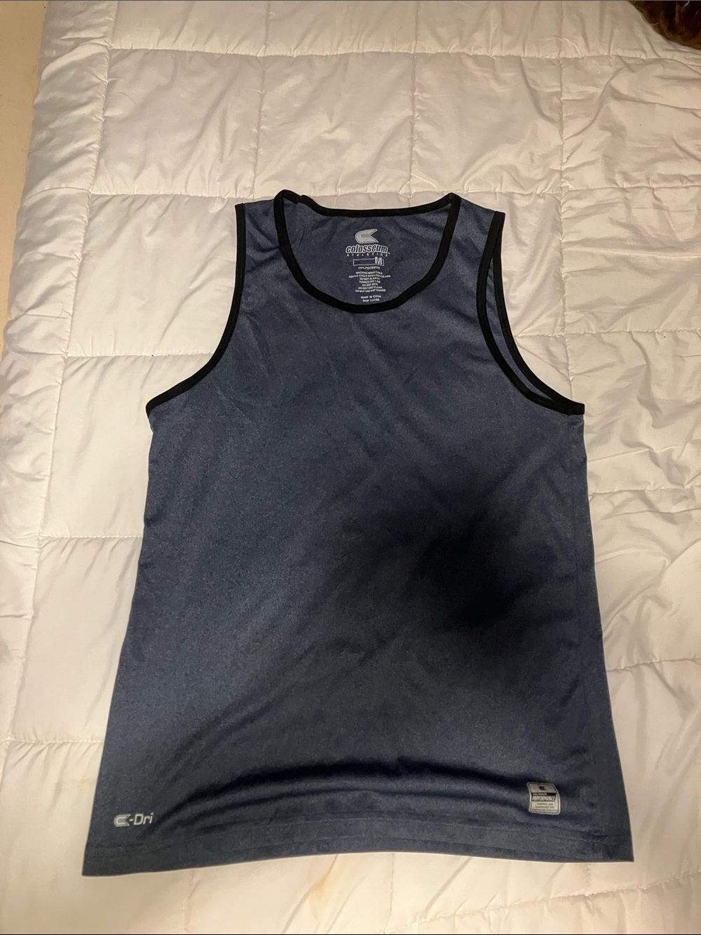 Colosseum Men's Navy Athletic Tank Top with Black Trim